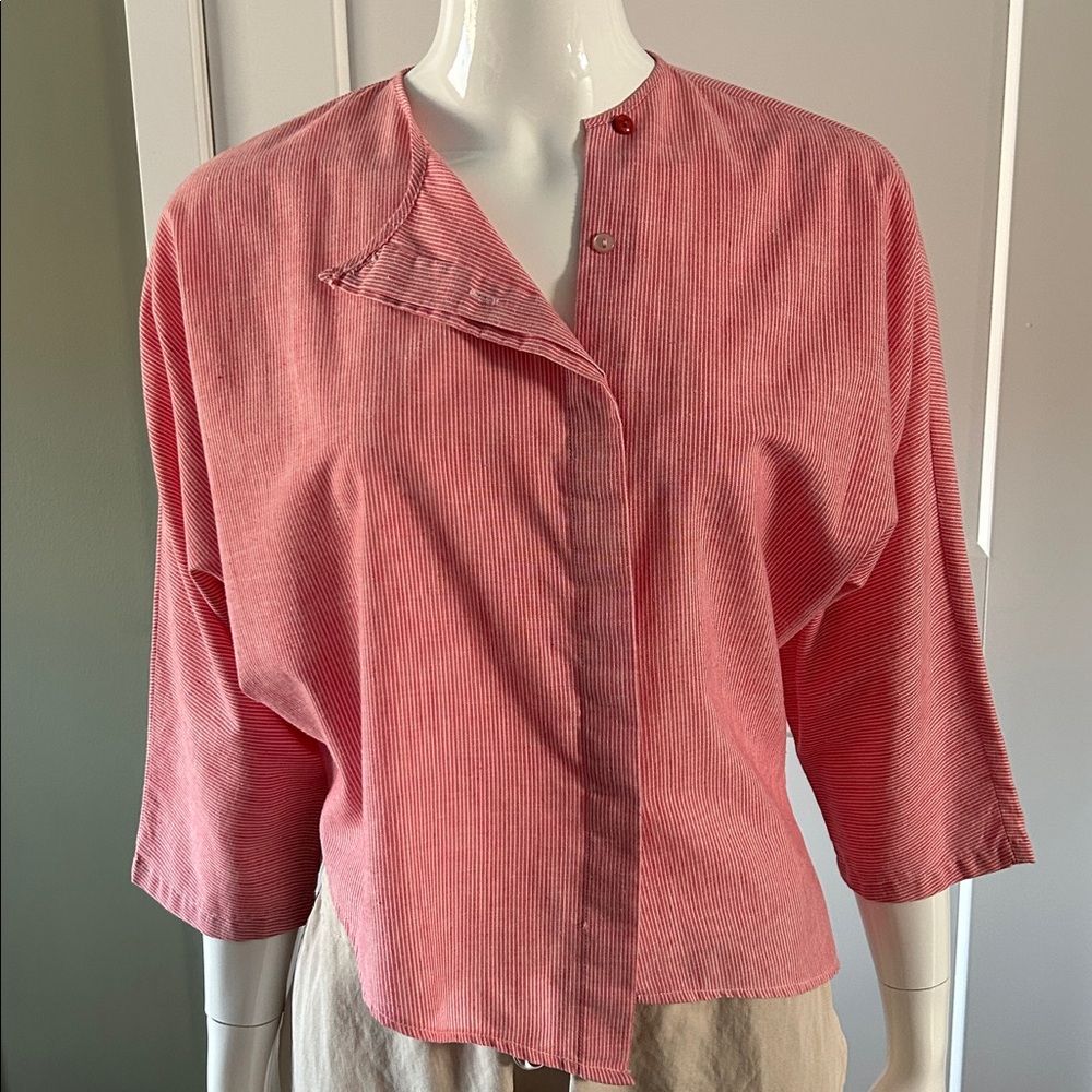 Vintage Hi Georgie! Asymmetrical Button Down S/M - Picture 13 of 14